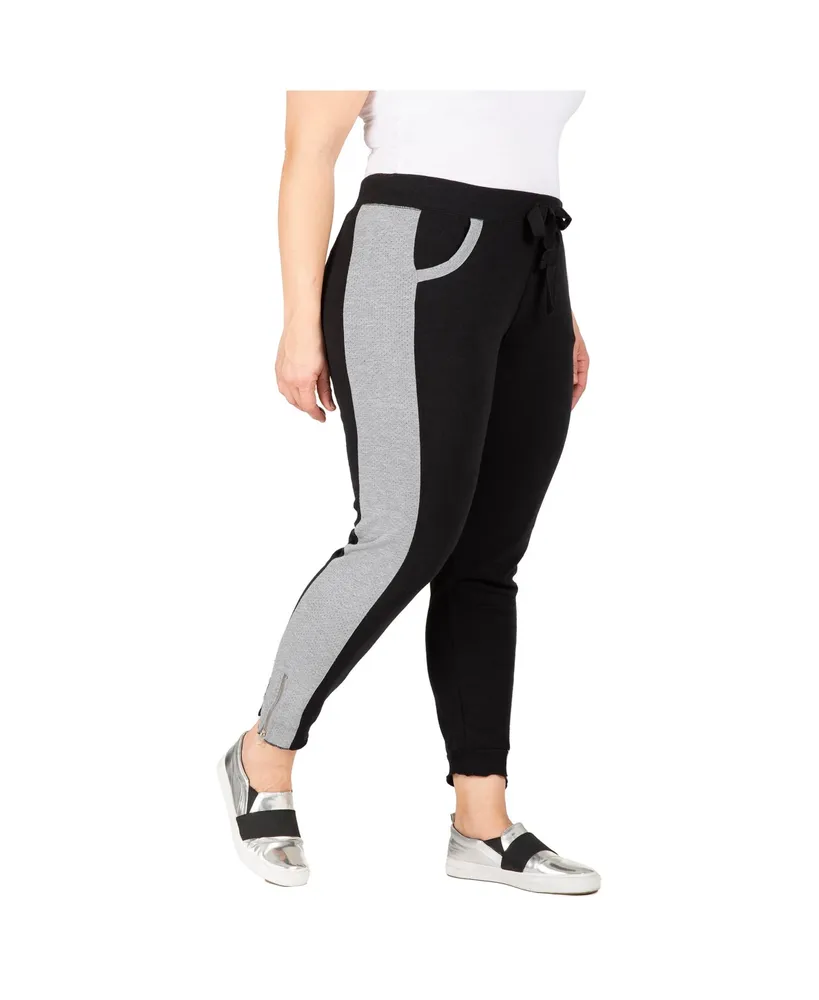 Women's Plus French Terry Contrast Side Panel Jogger Pants