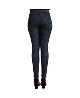 Women's Curvy Fit Stretch Denim Dark Wash Mid-Rise Skinny Jeans