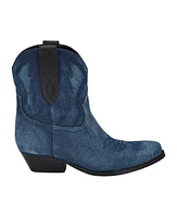 Guess Women's Ginette Low Ankle Western Cowboy Booties