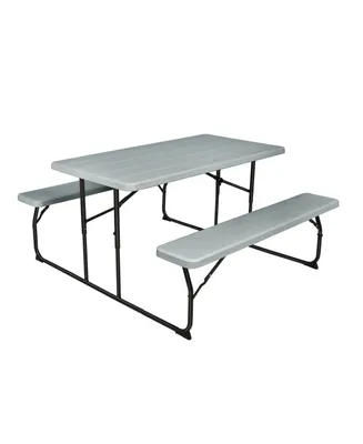 Sugift Indoor and Outdoor Folding Picnic Table Bench Set with Wood