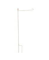 Evergreen Metal Twist Garden Flag Stand, Brushed Ivory Finish-15 x 42 x 2 Inches