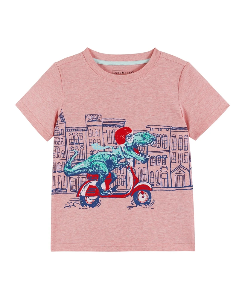 Andy & Evan Toddler Boys / Red/Orange Shark Printed Tee