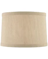 Taupe Linen Small Hardback Drum Lamp Shade 15" Top x 16" Bottom x 11" Slant x 11" High (Spider) Replacement with Harp and Finial - Springcrest