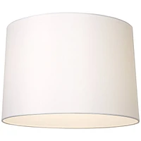 Set of 2 Hardback Drum Lamp Shades White Medium 15" Top x 16" Bottom x 11" High Spider with Replacement Harp and Finial Fitting - Springcrest