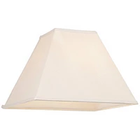 Beige Linen Large Square Lamp Shade 7" Top x 17" Bottom x 13" Slant x 12" High (Spider) Replacement with Harp and Finial - Springcrest