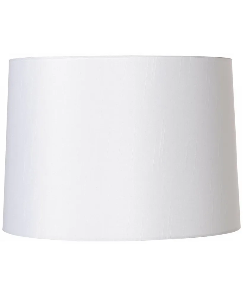 White Fabric Medium Hardback Lamp Shade 13" Top x 14" Bottom x 10" High (Spider) Replacement with Harp and Finial - Springcrest