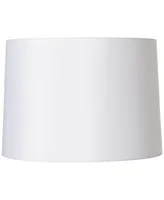 White Fabric Medium Hardback Lamp Shade 13" Top x 14" Bottom x 10" High (Spider) Replacement with Harp and Finial - Springcrest