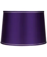 Sydnee Satin Dark Purple Gray Trim Lamp Shade 14" Top x 16" Bottom x 11" High (Spider) Replacement with Harp and Finial - Spring crest