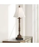 Thornwood 35 1/2" Tall Large Traditional End Table Lamp Brown Single Fabric Beige Shade Console Living Room Bedroom Bedside Nightstand House Office Ho