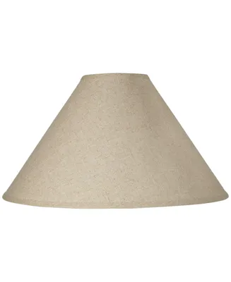 Empire Lamp Shade Fine Burlap Beige Large 6" Top x 21" Bottom x 13.5" High Spider Fitting with Replacement Harp and Finial - Springcrest