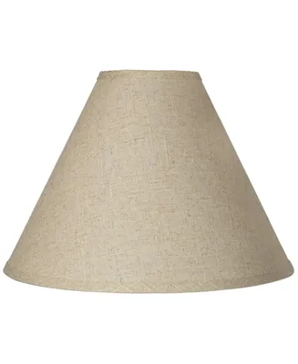 Fine Burlap Large Empire Lamp Shade 5" Top x 15" Bottom x 11.5" High x 10.5" Slant (Spider) Replacement with Harp and Finial - Springcrest