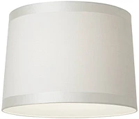 Off-White Fabric Medium Drum Lamp Shade 13" Top x 14" Bottom x 10" High (Spider) Replacement with Harp and Finial - Springcrest