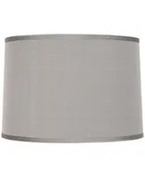 Platinum Gray Dupioni Medium Lamp Shade 15" Top x 16" Bottom x 11" High (Spider) Replacement with Harp and Finial - Spring crest