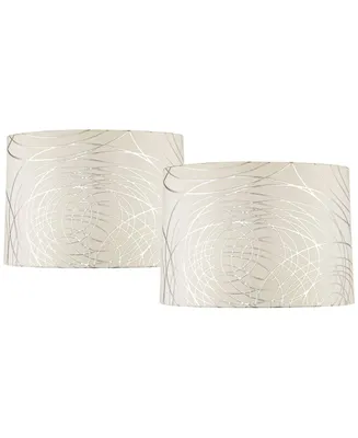 Set of 2 Round Hardback Tapered Drum Lamp Shades Off