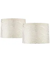 Set of 2 Round Hardback Tapered Drum Lamp Shades Off