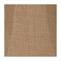 Set of 2 Bell Lamp Shades Natural Burlap Medium 7" Top x 14" Bottom x 10.5" High Spider with Replacement Harp and Finial Fitting - Springcrest