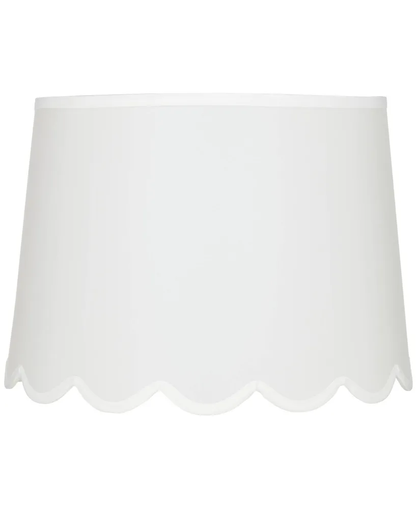 Hardback Scallop Bottom Empire Lamp Shade White Medium 13" Top x 15" Bottom x 11" High Spider with Replacement Harp and Finial Fitting