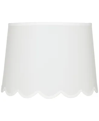 Hardback Scallop Bottom Empire Lamp Shade White Medium 13" Top x 15" Bottom x 11" High Spider with Replacement Harp and Finial Fitting