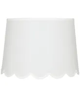 Hardback Scallop Bottom Empire Lamp Shade White Medium 13" Top x 15" Bottom x 11" High Spider with Replacement Harp and Finial Fitting