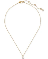 Kate Spade New York Little Luxuries Gold-Tone Pave & Crystal Square Pendant Necklace, 16" + 3" extender