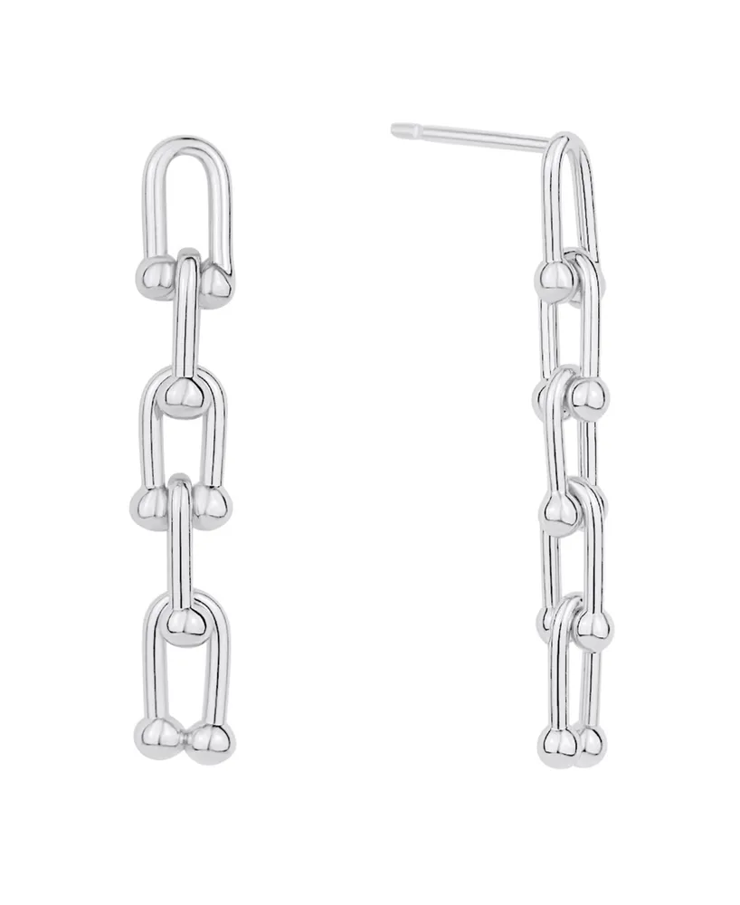 And Now This Drop 18K Gold Plated or Silver Link Earring