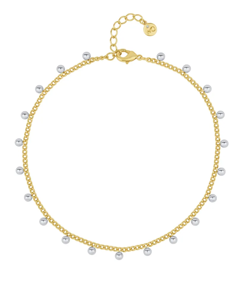 And Now This Silver Plated and 18K Gold Plated Ball Anklet