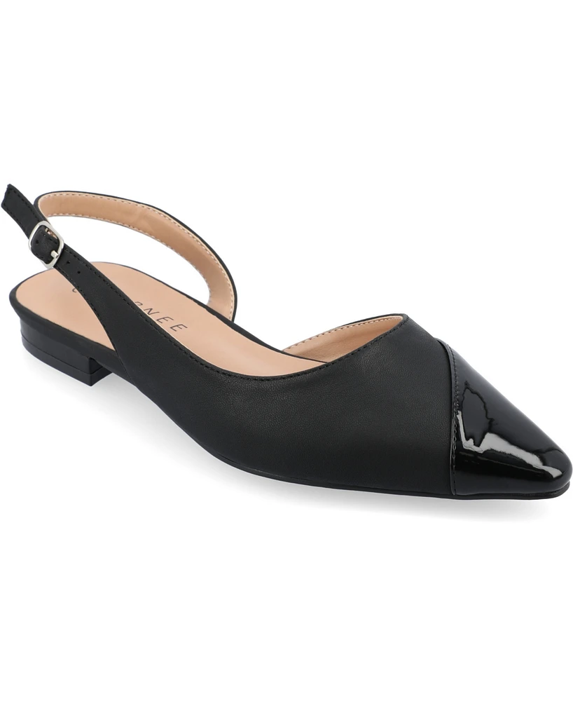 Journee Collection Women's Daphnne Slingback Pointed Toe Flats