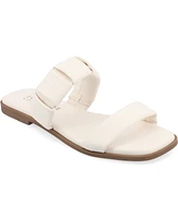 Journee Collection Women's Pegie Slip On Flat Sandals