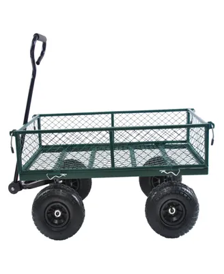 Simplie Fun Wagon Cart Garden Cart Trucks Make It Easier To Transport Firewood (Green)