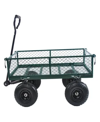 Streamdale Furniture Wagon Cart Garden Cart Trucks Make It Easier To Transport Firewood (Green)