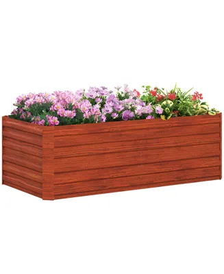 Outsunny Raised Garden Bed Metal Planter Box with Reinforced Rods