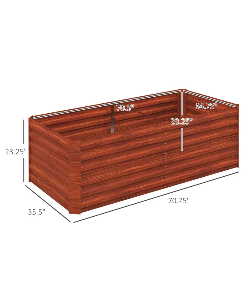 Outsunny Raised Garden Bed Metal Planter Box with Reinforced Rods