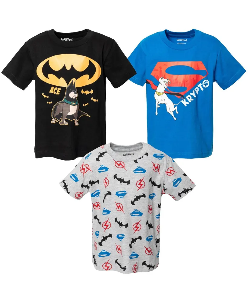 Dc League of Super-Pets Krypto Ace 3 Pack Performance Graphic T-Shirts  Toddler, Child Boys