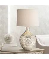 Waylon Modern Glam Luxury Table Lamp 28" Tall Dimpled Textured Mercury Glass Off