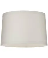 Springcrest Off-White Linen Medium Drum Lamp Shade 15" Top x 16" Bottom x 11" High (Spider) Replacement with Harp and Finial