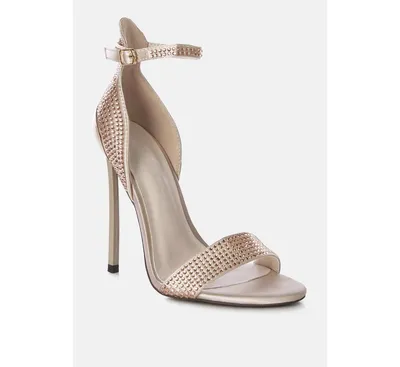 Magnate Womens Rhinestone Embellished Stiletto Sandals