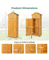 Garden Storage Shed Outdoor Lockable Storage Cabinet Tool Organizer with Shelves