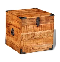 Storage Chest Cubic Rough Mango Wood