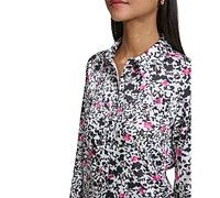 Karl Lagerfeld Women's Printed Long-Sleeve Shirt