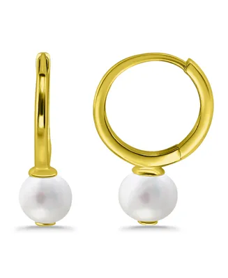 Macy's White Cultured Pearl Huggie Hoop Earring