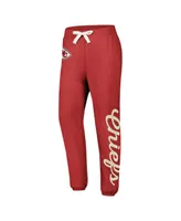 Women's G-iii 4Her by Carl Banks Red Distressed Kansas City Chiefs Scrimmage Fleece Pants