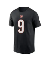 Men's Nike Joe Burrow Black Cincinnati Bengals Player Name Number T-shirt