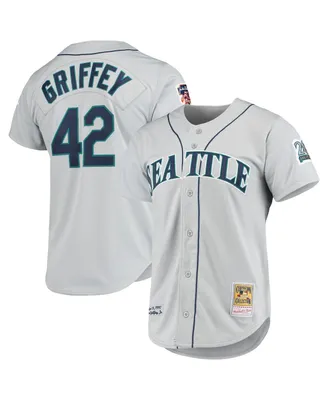 Men's Mitchell & Ness Ken Griffey Jr. Gray Seattle Mariners 20th Anniversary Cooperstown Collection Authentic Jersey