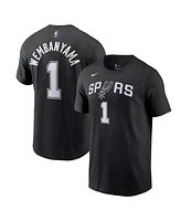 Men's Nike Victor Wembanyama Black San Antonio Spurs Icon 2022/23 Name and Number T-shirt