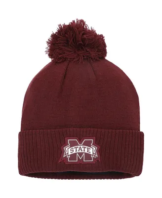 Men's adidas Maroon Mississippi State Bulldogs 2023 Sideline Cold.rdy Cuffed Knit Hat with Pom