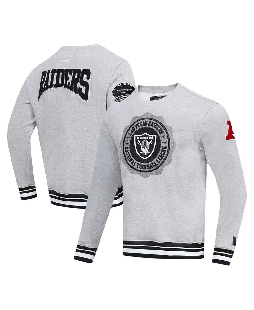 Men's Pro Standard Heather Gray Las Vegas Raiders Crest Emblem Pullover Sweatshirt