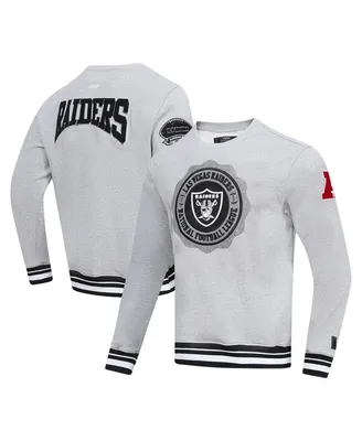 Men's Pro Standard Heather Gray Las Vegas Raiders Crest Emblem Pullover Sweatshirt