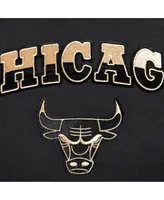 Women's Pro Standard Black Chicago Bulls Glam Cropped Pullover Sweatshirt