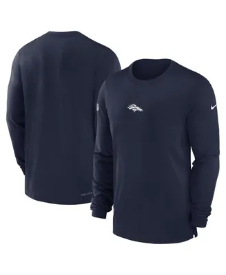Men's Nike Navy Denver Broncos 2023 Sideline Performance Long Sleeve T-shirt
