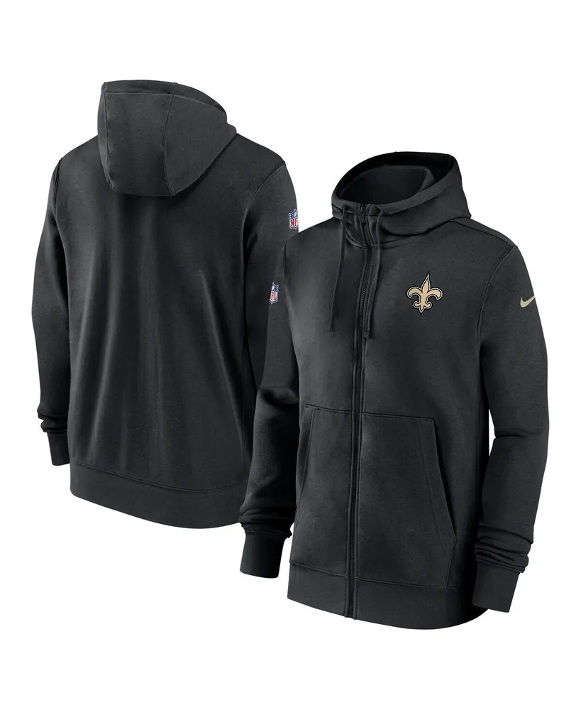 Men's Nike Black New Orleans Saints Sideline Club Performance Full-Zip Hoodie